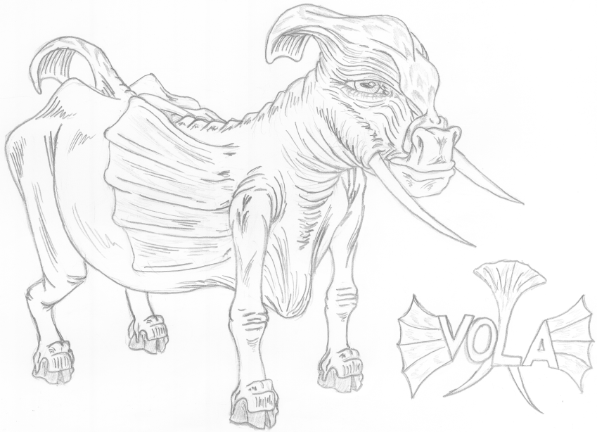 Vola - The flaps on the sides, the flip on the head and the fan on the tail are all used to scare away enemies. The tusks are for digging up roots, but can be used for defense.